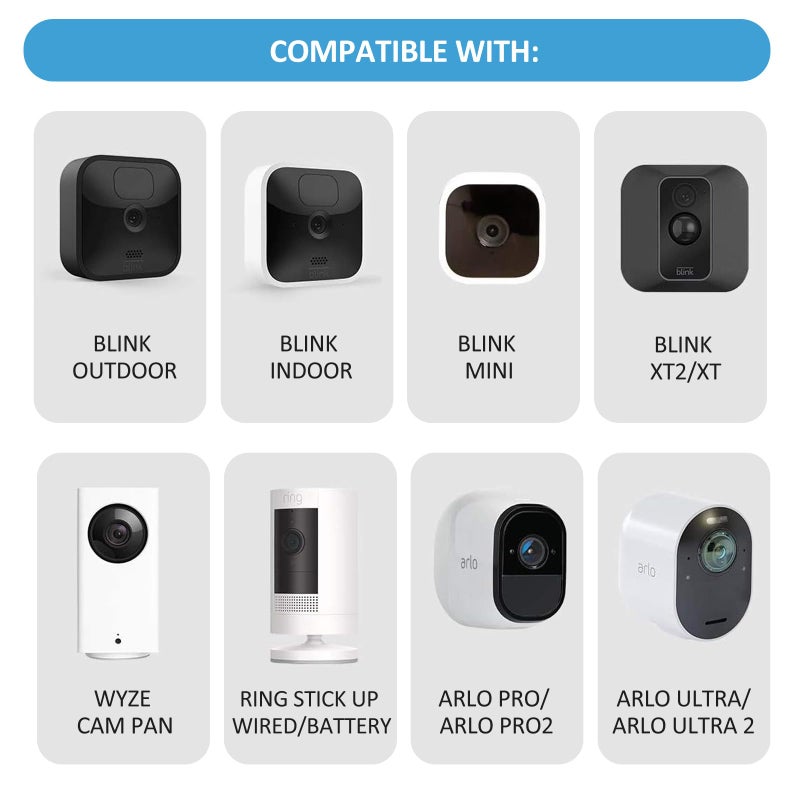 FATKITT Blink Outdoor Camera Mount, 360 Degree Adjustable Indoor/Outdoor Wall Mount Bracket for Blink Home Security System Black 3 Pack - Image 2
